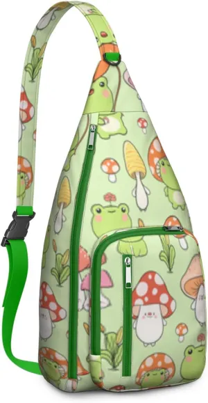 Shoulder Sling Crossbody Casual Chest Bag For Travel Sports Running,Backpack for Men & Women Lightweight Sports BagCrossbody Concealed Carry,Mushroom Shoulder Bag Waterproof Chest Bag