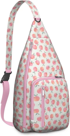 Shoulder Sling Crossbody Casual Chest Bag For Travel Sports Running,Backpack for Men & Women Lightweight Sports BagCrossbody Concealed Carry,Peach Shoulder Bag Waterproof Chest Bag