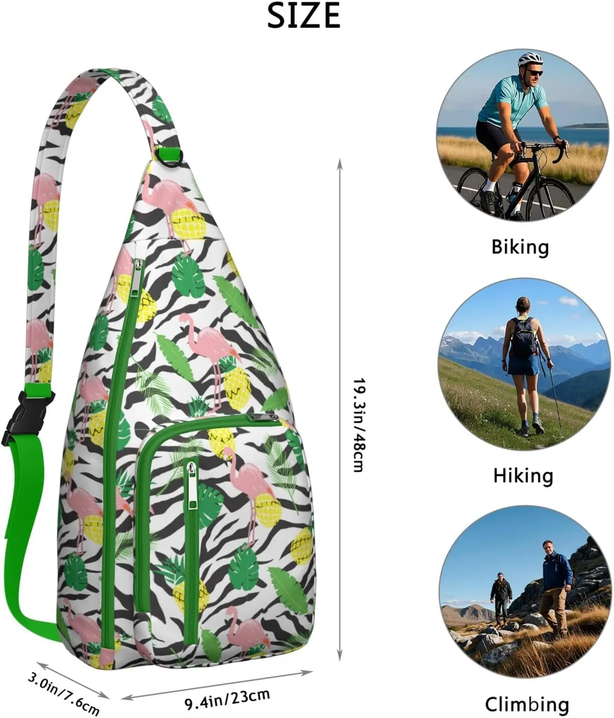 Shoulder Sling Crossbody Casual Chest Bag For Travel Sports Running,Backpack for Men & Women Lightweight Sports BagCrossbody Concealed Carry,Pineapple Shoulder Bag Waterproof Chest Bag