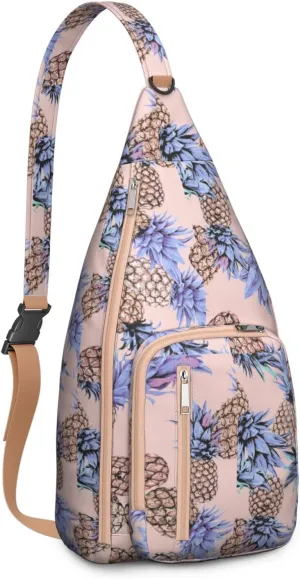 Shoulder Sling Crossbody Casual Chest Bag For Travel Sports Running,Backpack for Men & Women Lightweight Sports BagCrossbody Concealed Carry,Pineapple Shoulder Bag Waterproof Chest Bag