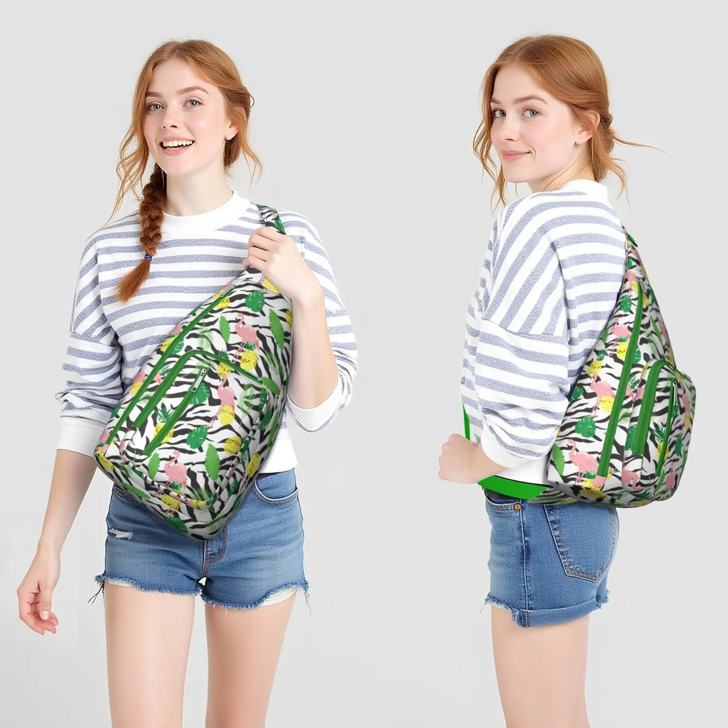 Shoulder Sling Crossbody Casual Chest Bag For Travel Sports Running,Backpack for Men & Women Lightweight Sports BagCrossbody Concealed Carry,Pineapple Shoulder Bag Waterproof Chest Bag