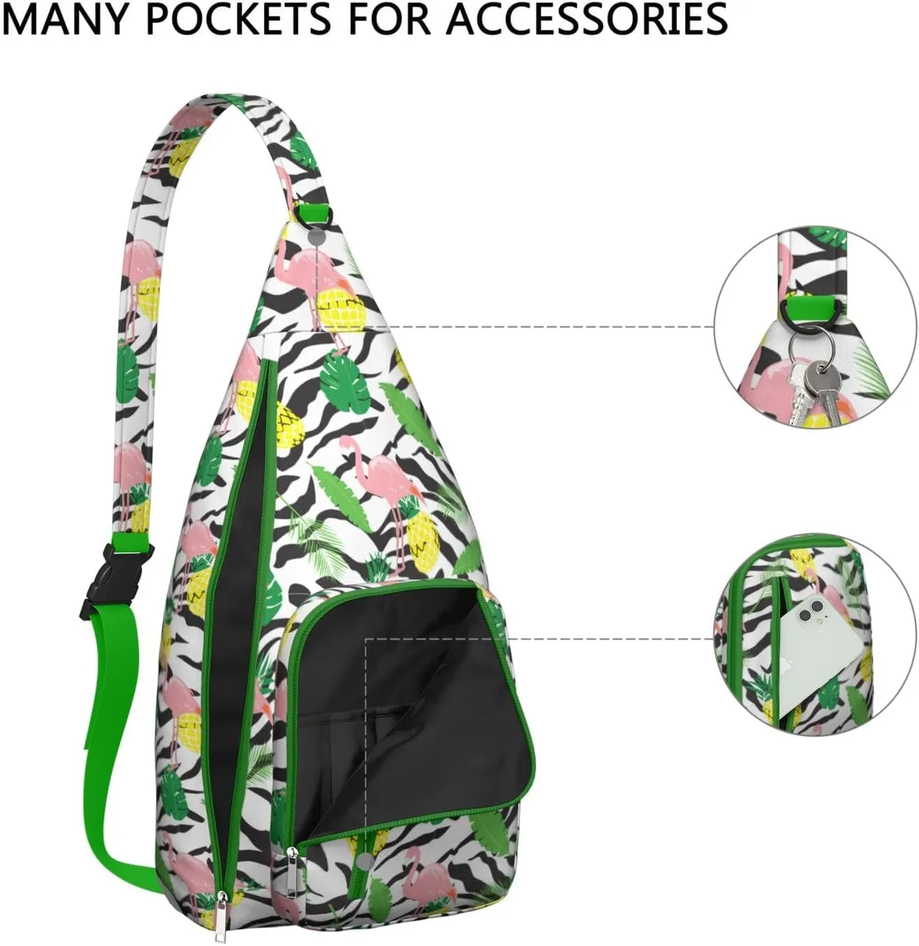 Shoulder Sling Crossbody Casual Chest Bag For Travel Sports Running,Backpack for Men & Women Lightweight Sports BagCrossbody Concealed Carry,Pineapple Shoulder Bag Waterproof Chest Bag