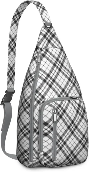 Shoulder Sling Crossbody Casual Chest Bag For Travel Sports Running,Backpack for Men & Women Lightweight Sports BagCrossbody Concealed Carry,Plaid Shoulder Bag Waterproof Chest Bag