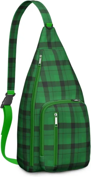 Shoulder Sling Crossbody Casual Chest Bag For Travel Sports Running,Backpack for Men & Women Lightweight Sports BagCrossbody Concealed Carry,Plaid Shoulder Bag Waterproof Chest Bag