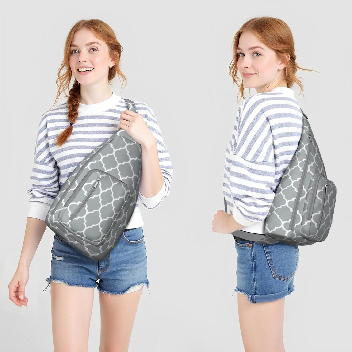 Shoulder Sling Crossbody Casual Chest Bag For Travel Sports Running,Backpack for Men & Women Lightweight Sports BagCrossbody Concealed Carry,Plaid Shoulder Bag Waterproof Chest Bag