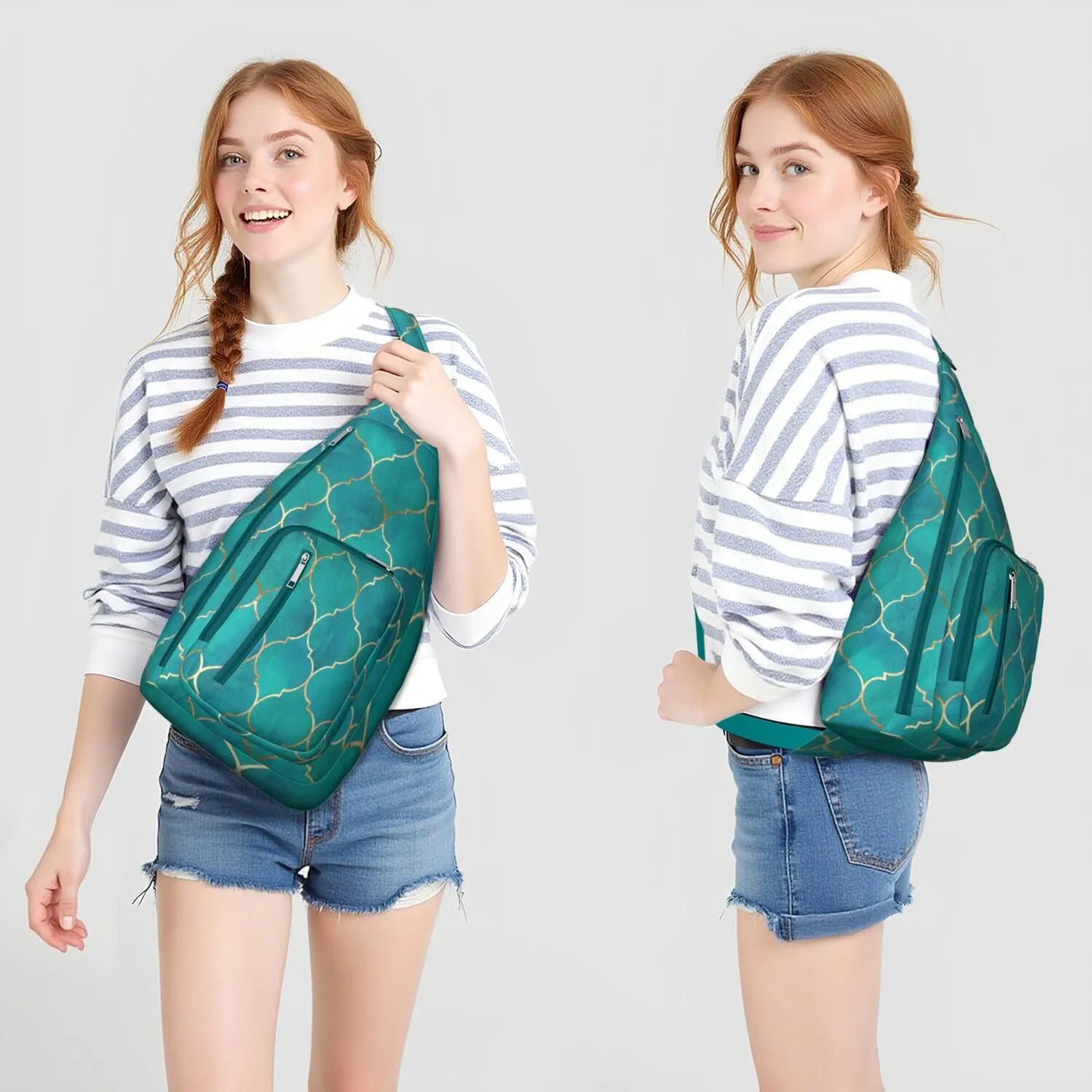Shoulder Sling Crossbody Casual Chest Bag For Travel Sports Running,Backpack for Men & Women Lightweight Sports BagCrossbody Concealed Carry,Plaid Shoulder Bag Waterproof Chest Bag