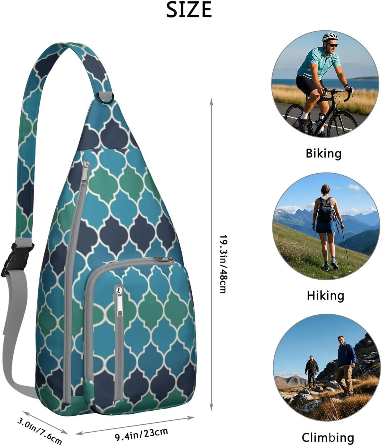 Shoulder Sling Crossbody Casual Chest Bag For Travel Sports Running,Backpack for Men & Women Lightweight Sports BagCrossbody Concealed Carry,Plaid Shoulder Bag Waterproof Chest Bag