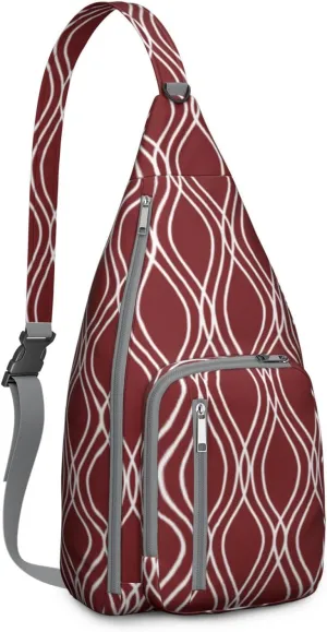 Shoulder Sling Crossbody Casual Chest Bag For Travel Sports Running,Backpack for Men & Women Lightweight Sports BagCrossbody Concealed Carry,Plaid Shoulder Bag Waterproof Chest Bag