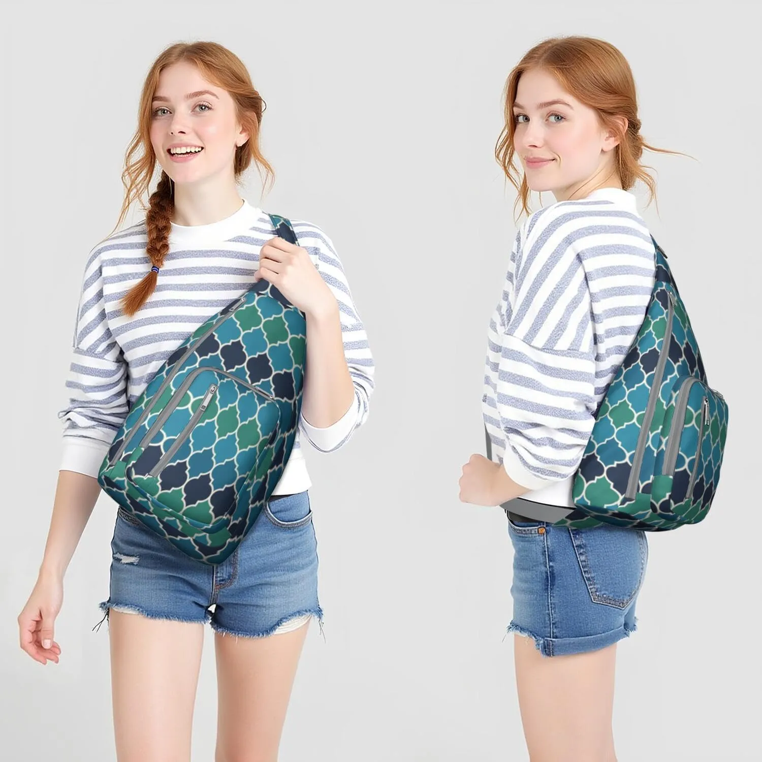 Shoulder Sling Crossbody Casual Chest Bag For Travel Sports Running,Backpack for Men & Women Lightweight Sports BagCrossbody Concealed Carry,Plaid Shoulder Bag Waterproof Chest Bag