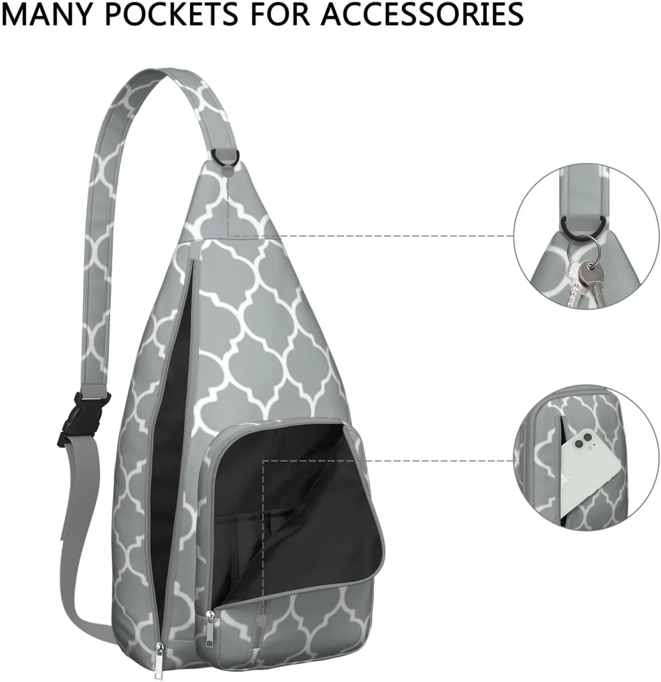 Shoulder Sling Crossbody Casual Chest Bag For Travel Sports Running,Backpack for Men & Women Lightweight Sports BagCrossbody Concealed Carry,Plaid Shoulder Bag Waterproof Chest Bag