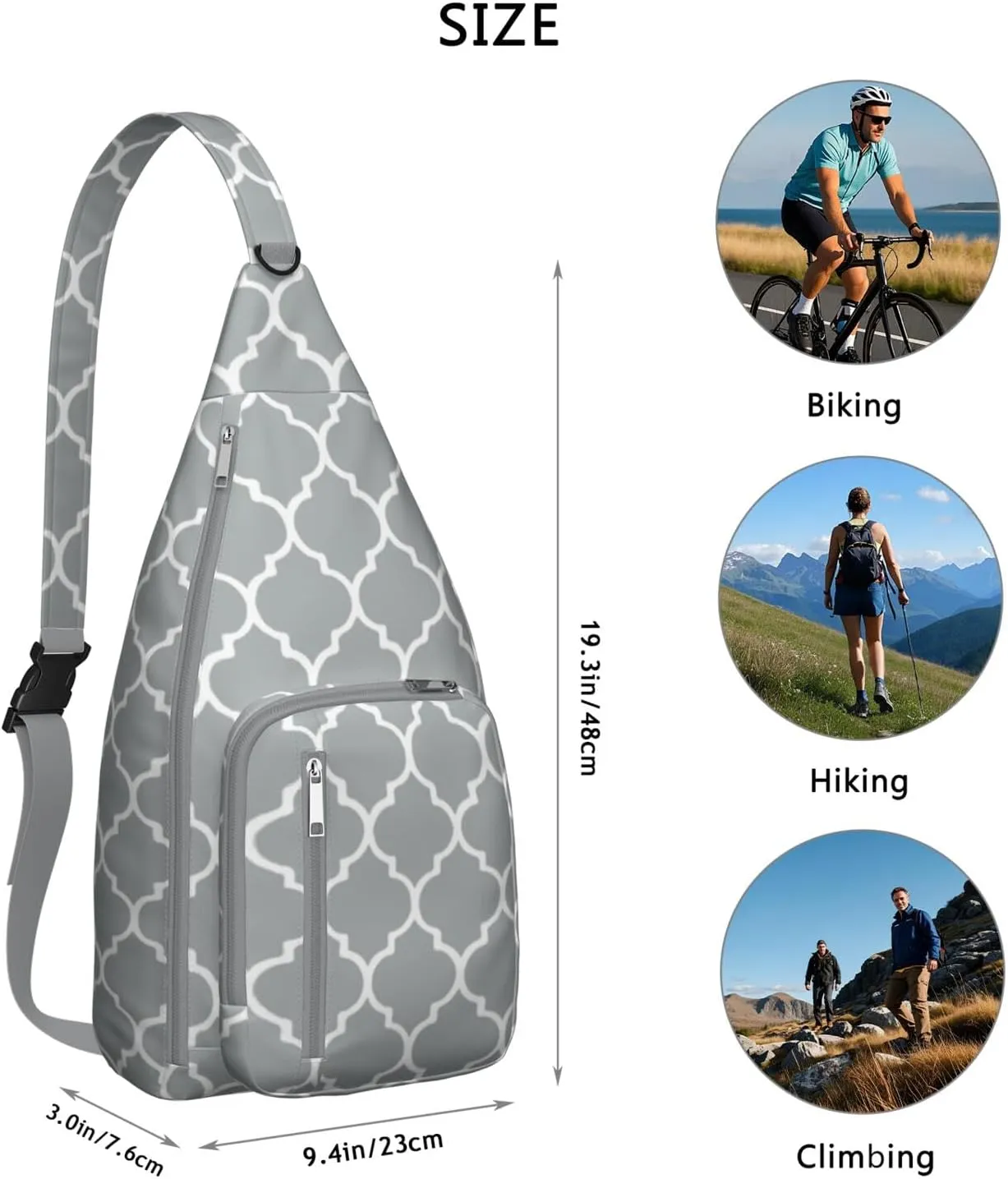 Shoulder Sling Crossbody Casual Chest Bag For Travel Sports Running,Backpack for Men & Women Lightweight Sports BagCrossbody Concealed Carry,Plaid Shoulder Bag Waterproof Chest Bag