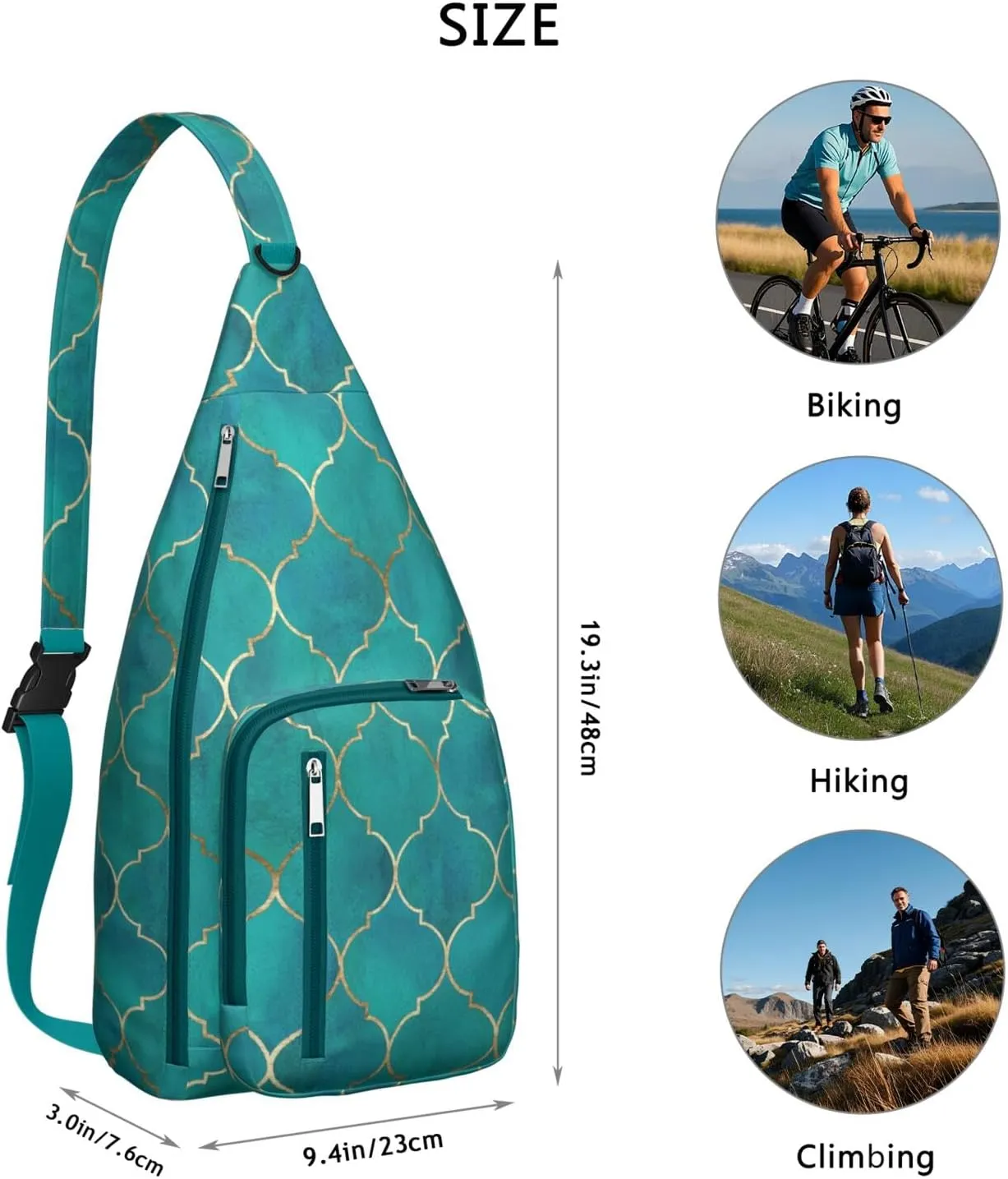 Shoulder Sling Crossbody Casual Chest Bag For Travel Sports Running,Backpack for Men & Women Lightweight Sports BagCrossbody Concealed Carry,Plaid Shoulder Bag Waterproof Chest Bag