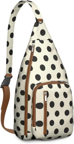 Shoulder Sling Crossbody Casual Chest Bag For Travel Sports Running,Backpack for Men & Women Lightweight Sports BagCrossbody Concealed Carry,Polka Shoulder Bag Waterproof Chest Bag
