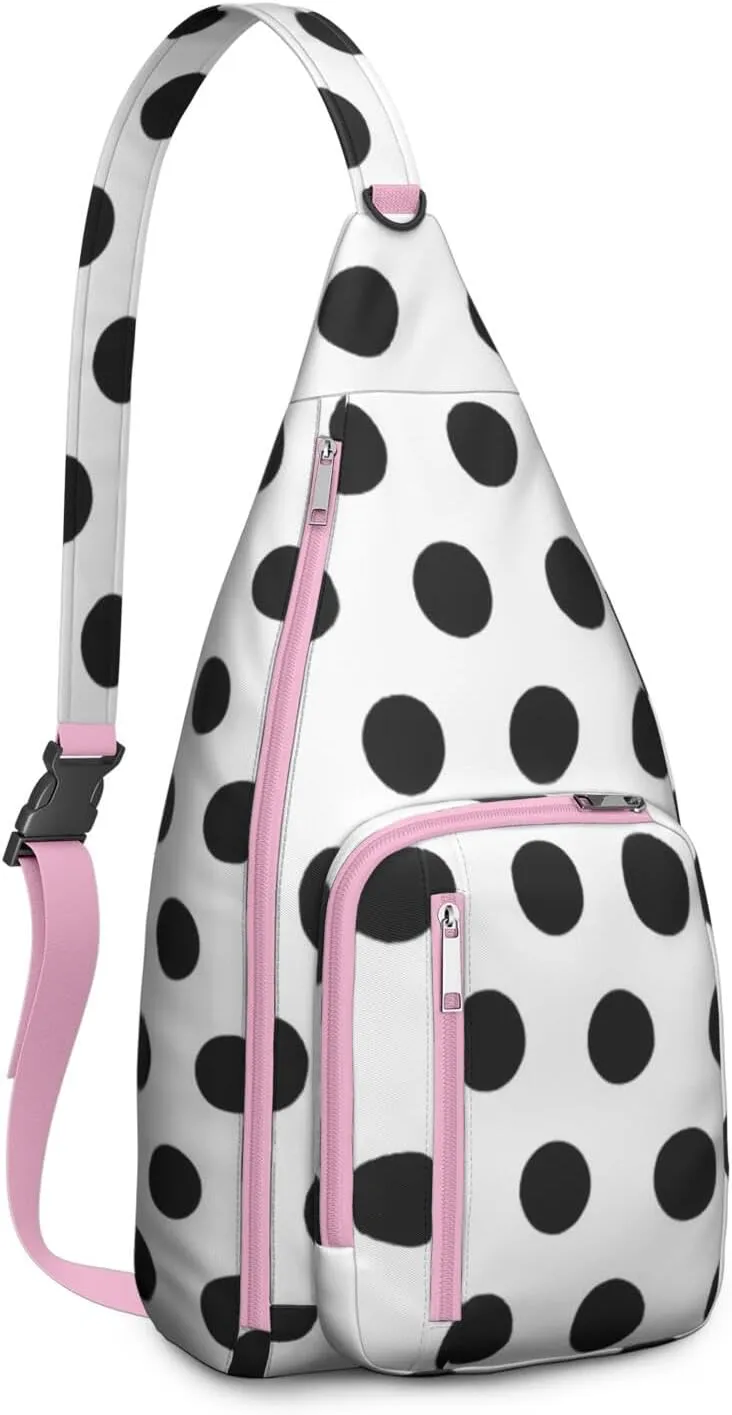Shoulder Sling Crossbody Casual Chest Bag For Travel Sports Running,Backpack for Men & Women Lightweight Sports BagCrossbody Concealed Carry,Polka Shoulder Bag Waterproof Chest Bag