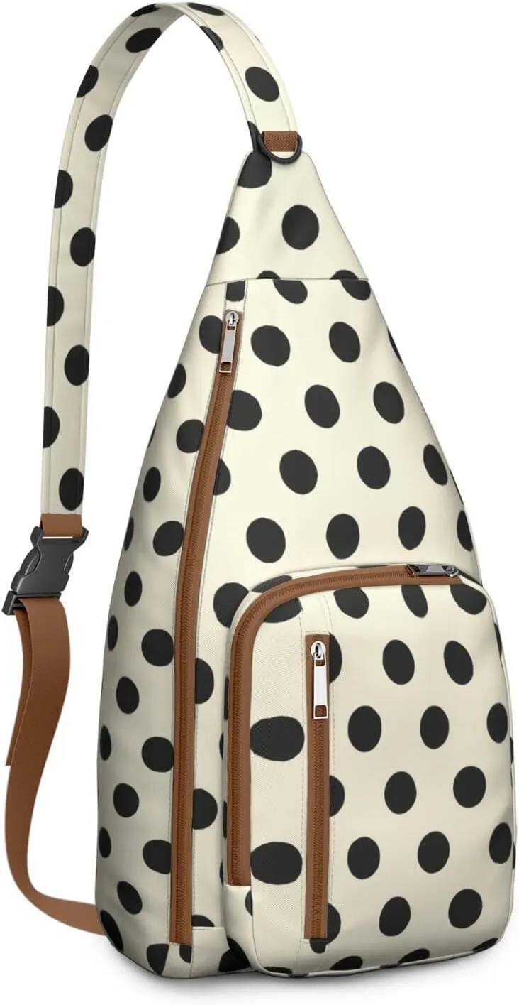 Shoulder Sling Crossbody Casual Chest Bag For Travel Sports Running,Backpack for Men & Women Lightweight Sports BagCrossbody Concealed Carry,Polka Shoulder Bag Waterproof Chest Bag