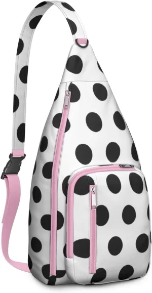 Shoulder Sling Crossbody Casual Chest Bag For Travel Sports Running,Backpack for Men & Women Lightweight Sports BagCrossbody Concealed Carry,Polka Shoulder Bag Waterproof Chest Bag