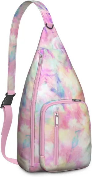 Shoulder Sling Crossbody Casual Chest Bag For Travel Sports Running,Backpack for Men & Women Lightweight Sports BagCrossbody Concealed Carry,Tie dye Shoulder Bag Waterproof Chest Bag