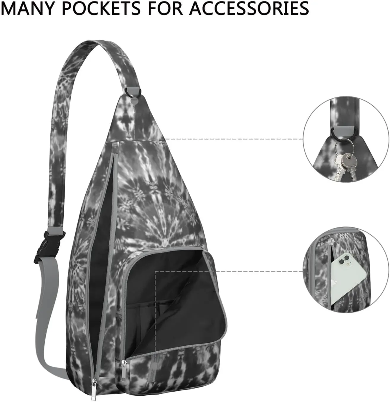 Shoulder Sling Crossbody Casual Chest Bag For Travel Sports Running,Backpack for Men & Women Lightweight Sports BagCrossbody Concealed Carry,Tie dye Shoulder Bag Waterproof Chest Bag