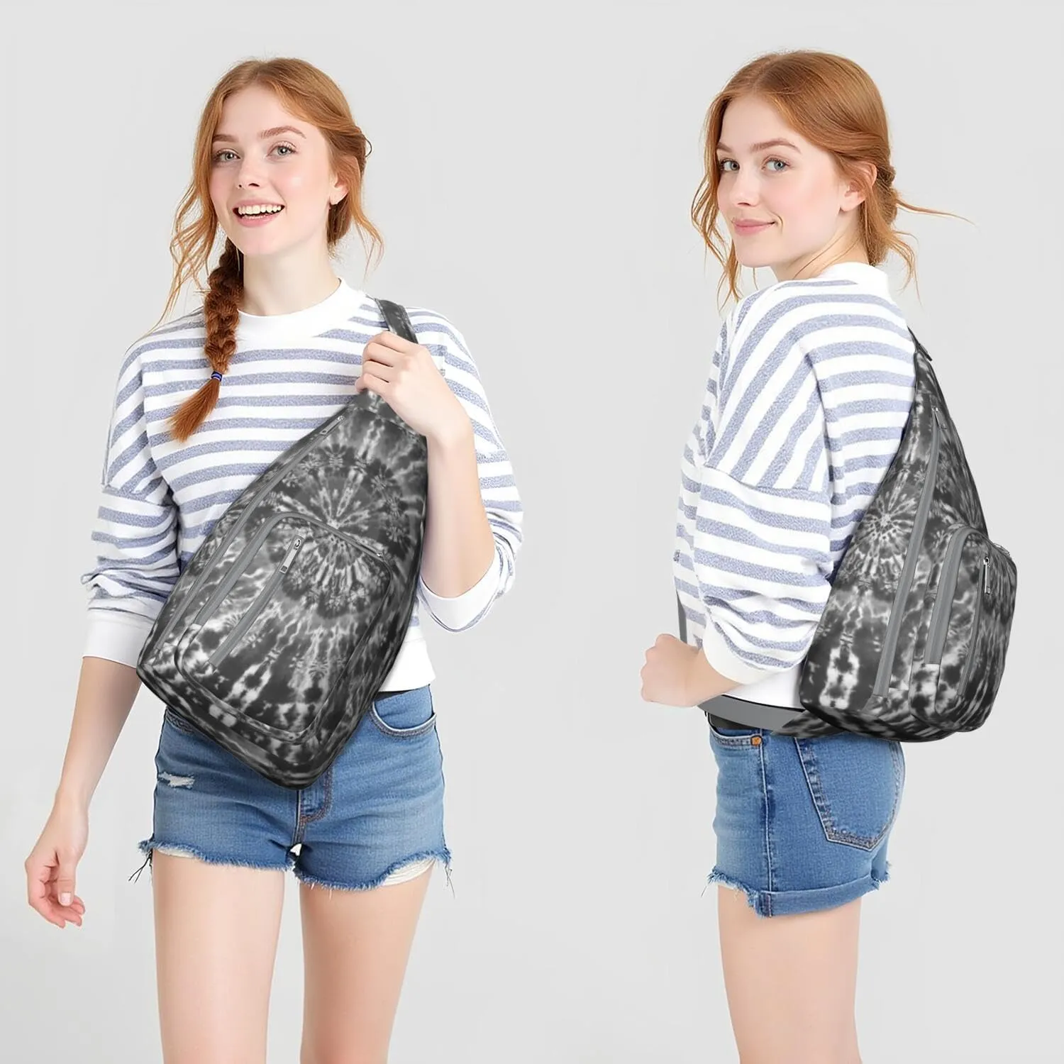 Shoulder Sling Crossbody Casual Chest Bag For Travel Sports Running,Backpack for Men & Women Lightweight Sports BagCrossbody Concealed Carry,Tie dye Shoulder Bag Waterproof Chest Bag