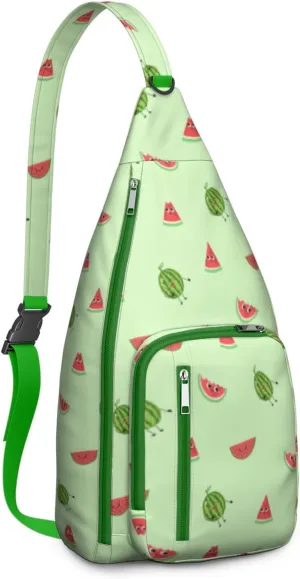 Shoulder Sling Crossbody Casual Chest Bag For Travel Sports Running,Backpack for Men & Women Lightweight Sports BagCrossbody Concealed Carry,Watermelon Shoulder Bag Waterproof Chest Bag