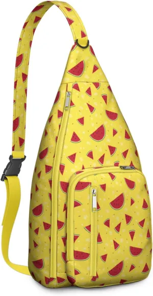 Shoulder Sling Crossbody Casual Chest Bag For Travel Sports Running,Backpack for Men & Women Lightweight Sports BagCrossbody Concealed Carry,Watermelon Shoulder Bag Waterproof Chest Bag
