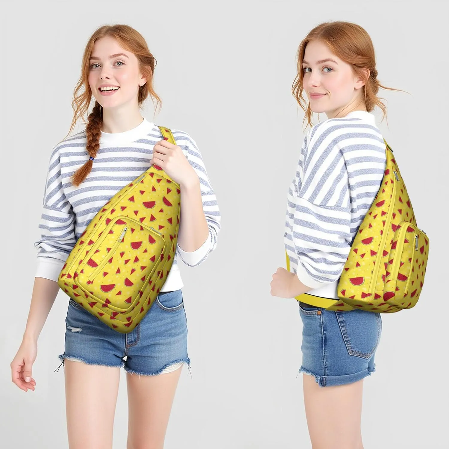 Shoulder Sling Crossbody Casual Chest Bag For Travel Sports Running,Backpack for Men & Women Lightweight Sports BagCrossbody Concealed Carry,Watermelon Shoulder Bag Waterproof Chest Bag