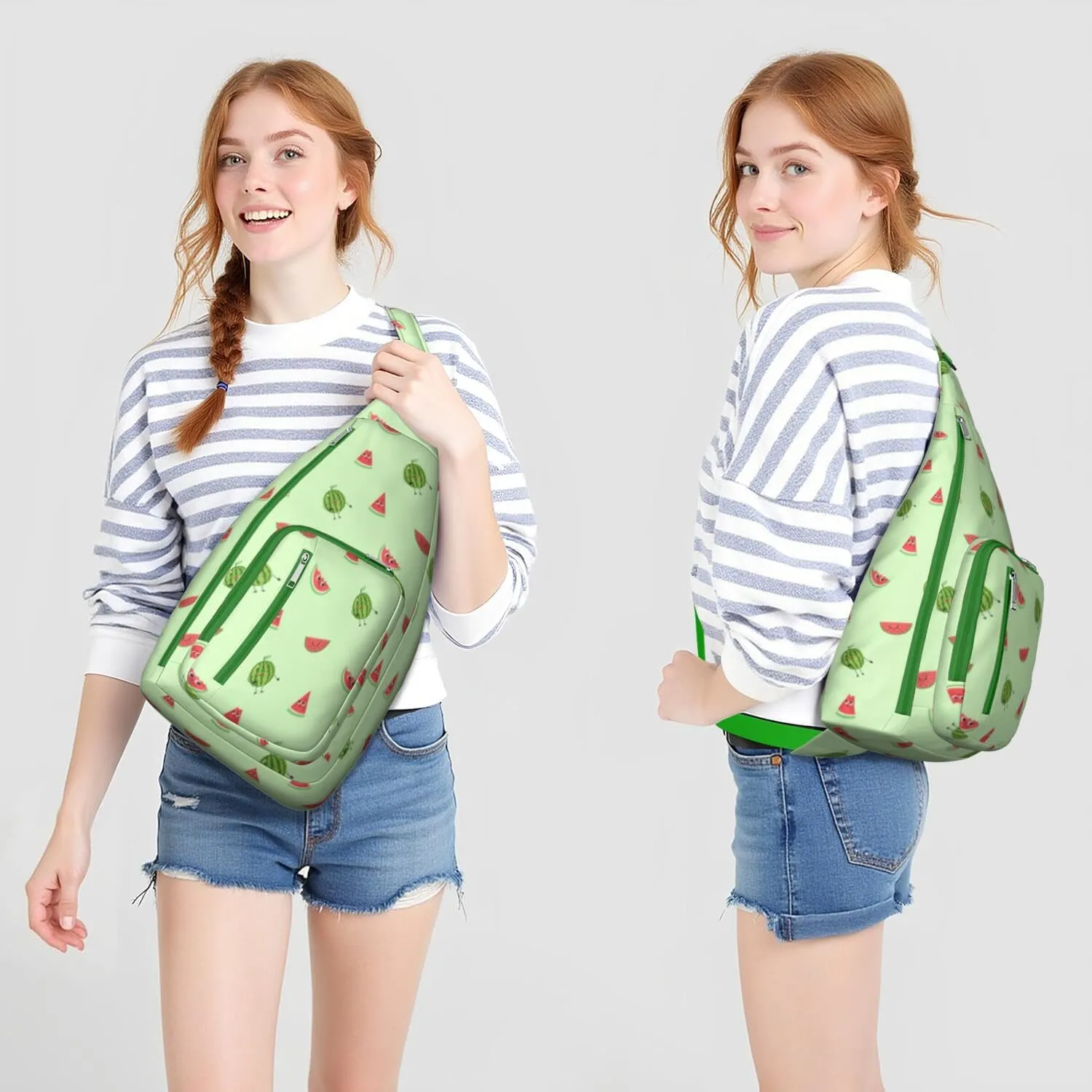 Shoulder Sling Crossbody Casual Chest Bag For Travel Sports Running,Backpack for Men & Women Lightweight Sports BagCrossbody Concealed Carry,Watermelon Shoulder Bag Waterproof Chest Bag