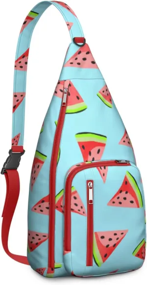 Shoulder Sling Crossbody Casual Chest Bag For Travel Sports Running,Backpack for Men & Women Lightweight Sports BagCrossbody Concealed Carry,Watermelon Shoulder Bag Waterproof Chest Bag