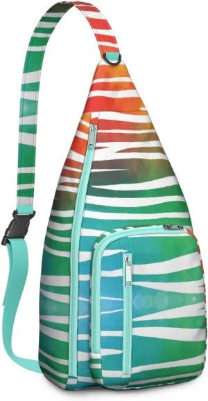 Shoulder Sling Crossbody Casual Chest Bag For Travel Sports Running,Backpack for Men & Women Lightweight Sports BagCrossbody Concealed Carry,Zebra Shoulder Bag Waterproof Chest Bag