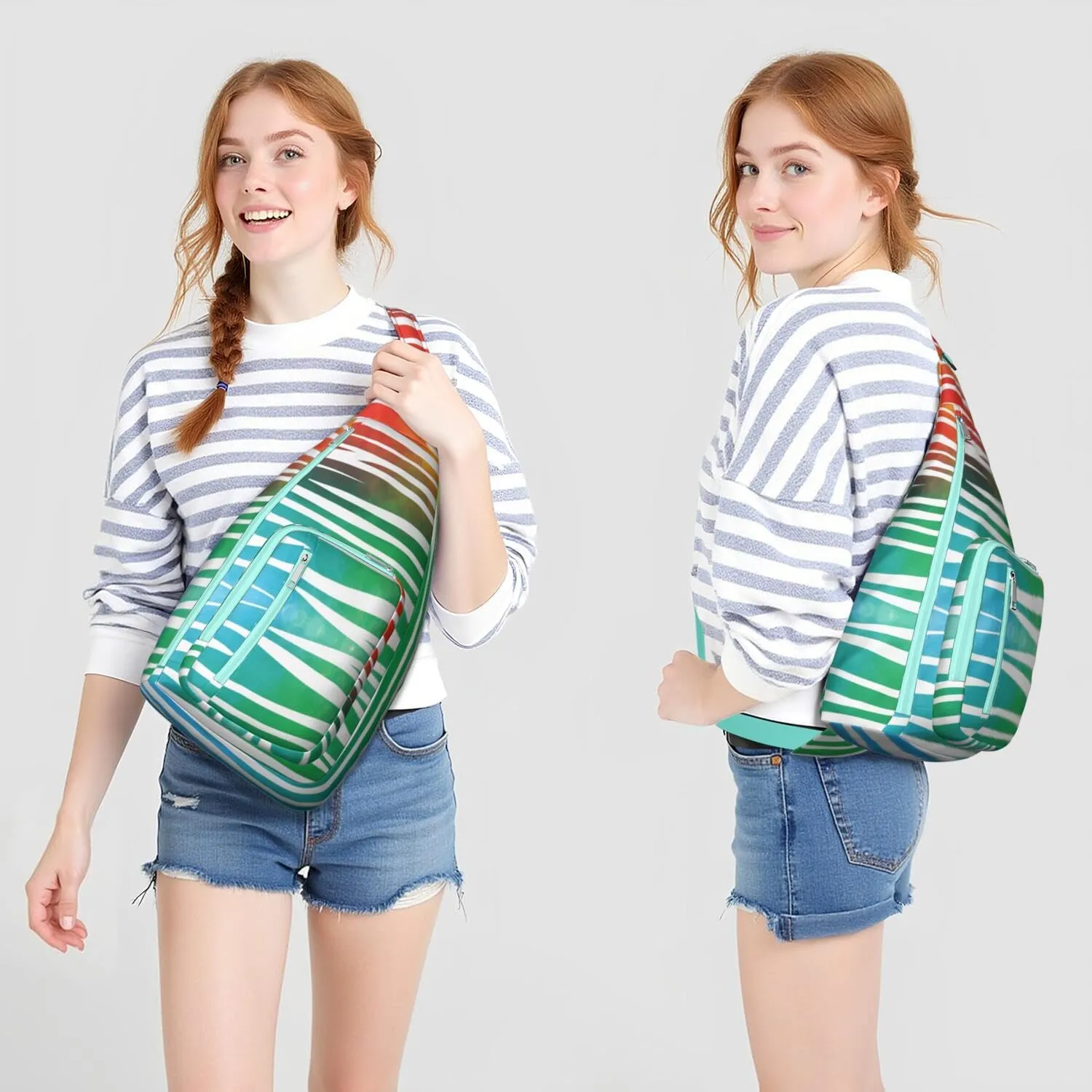 Shoulder Sling Crossbody Casual Chest Bag For Travel Sports Running,Backpack for Men & Women Lightweight Sports BagCrossbody Concealed Carry,Zebra Shoulder Bag Waterproof Chest Bag