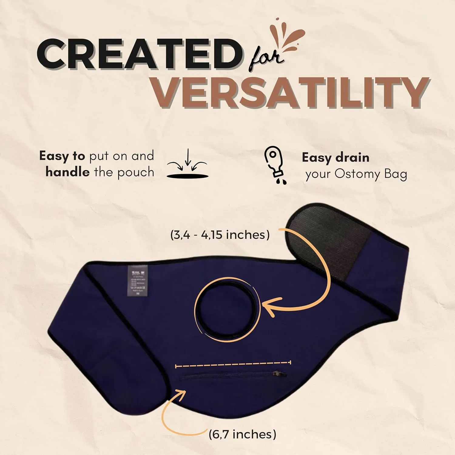 SIIL Ostomy Belt for Men & Women | FSA & FHA Approved | Premium Ostomy Bag Covers | Sports & Swimming | Colostomy Belts, Illeostomy Covers | Ostomy Wrap (Improved Zipper & Velcros) Made in EU