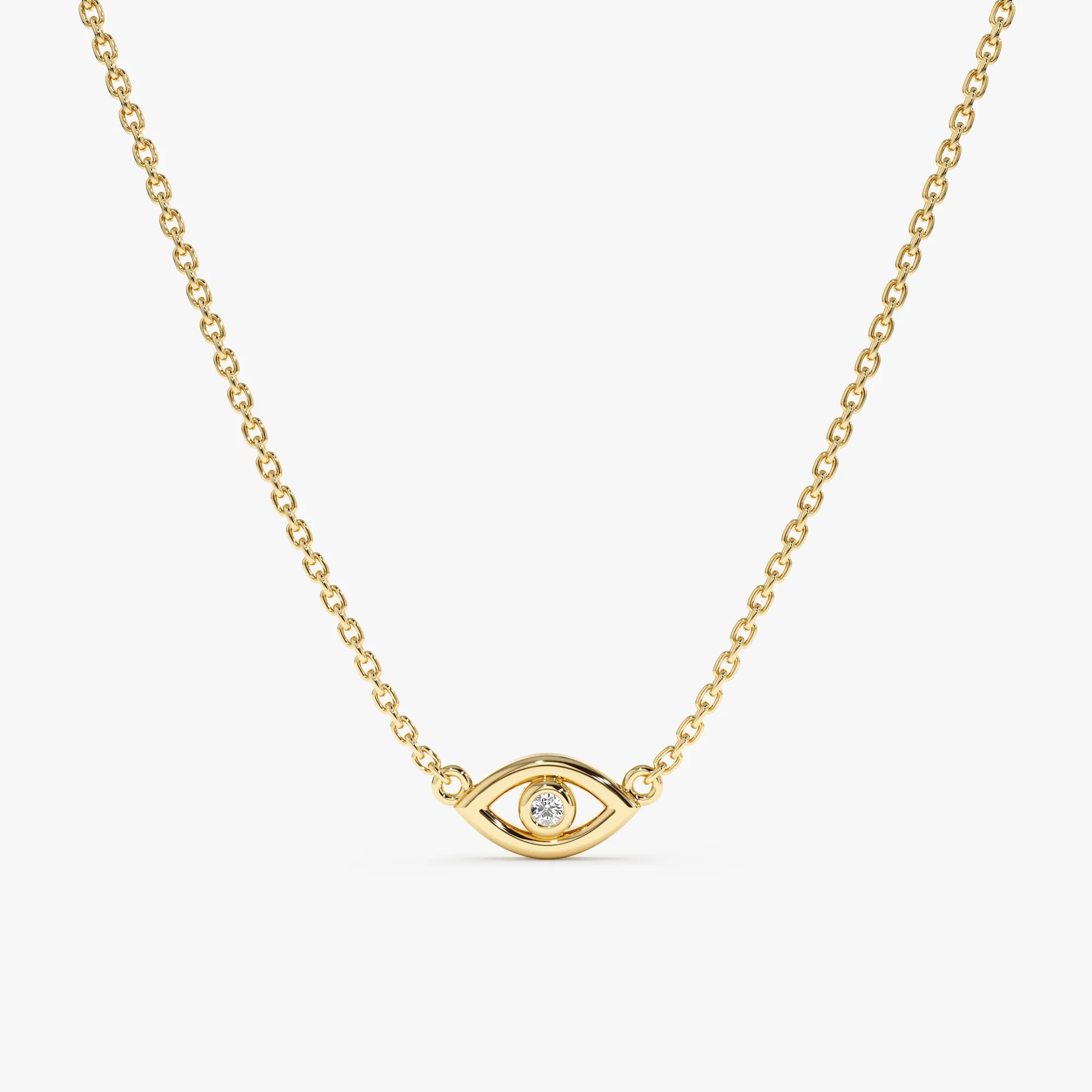 Single Diamond Lucky Eye Necklace, Elena