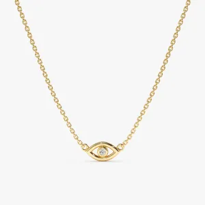 Single Diamond Lucky Eye Necklace, Elena
