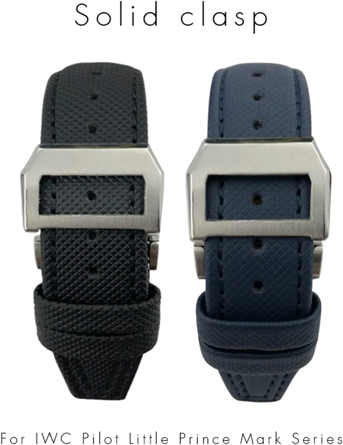 SKM 20mm 21mm 22mm Nylon Calfskin Watchband Fit for IWC Big Pilot IW377714 Mark18 Spitfire Nylon Real Leather Strap (Color : Green line 1, Size : 21mm Silver Clasp)