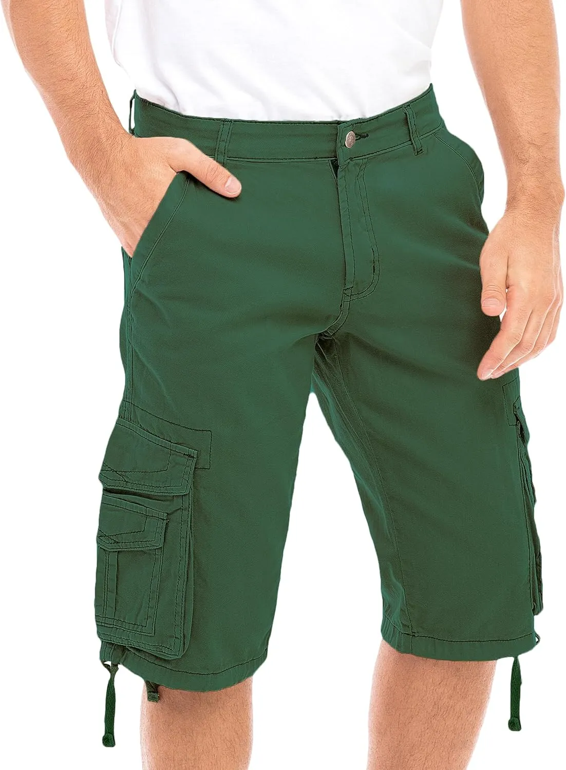 Skylinewears Men Cargo Shorts Classic Casual Cotton Multi-Pocket Work Hiking Fishing Below Knee Loose Fit Summer Shorts