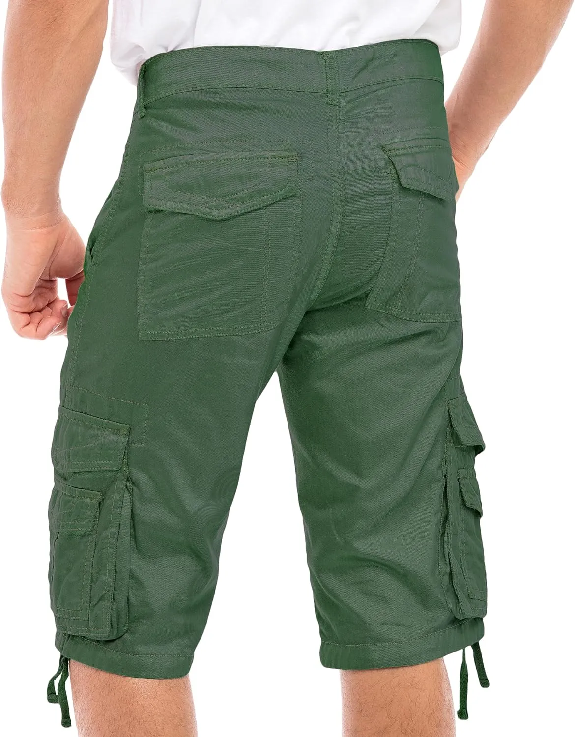 Skylinewears Men Cargo Shorts Classic Casual Cotton Multi-Pocket Work Hiking Fishing Below Knee Loose Fit Summer Shorts
