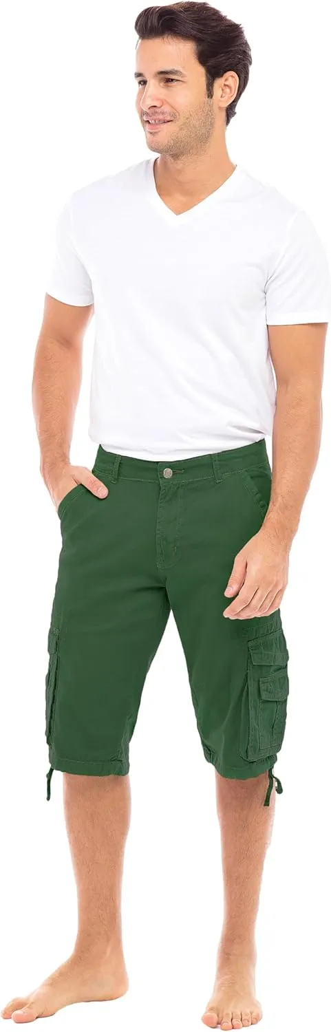 Skylinewears Men Cargo Shorts Classic Casual Cotton Multi-Pocket Work Hiking Fishing Below Knee Loose Fit Summer Shorts