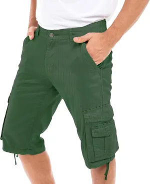 Skylinewears Men Cargo Shorts Classic Casual Cotton Multi-Pocket Work Hiking Fishing Below Knee Loose Fit Summer Shorts