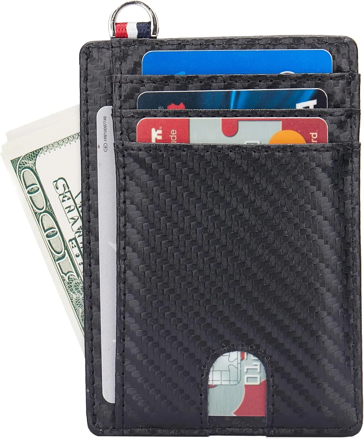 Slim Minimalist Front Pocket Wallet, Travel RFID Blocking Small Leather Thin Wallet, Credit Card Holder for Men and Women