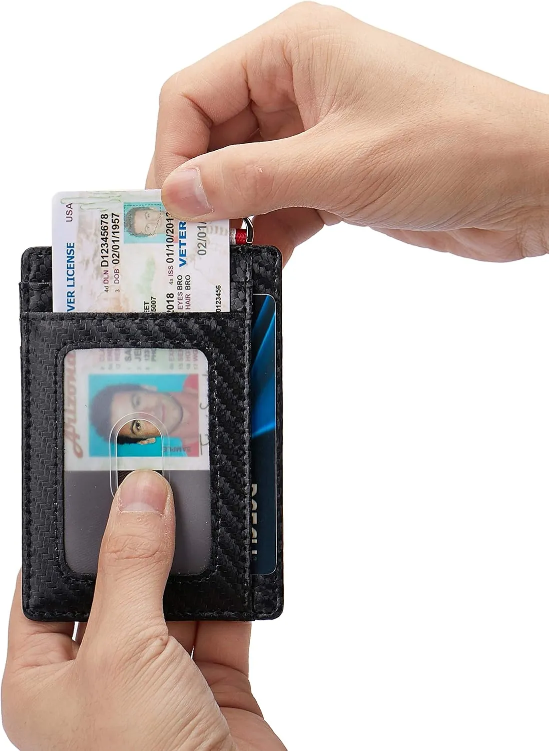Slim Minimalist Front Pocket Wallet, Travel RFID Blocking Small Leather Thin Wallet, Credit Card Holder for Men and Women