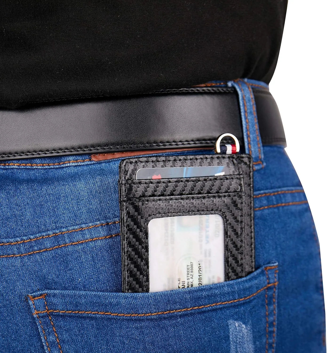 Slim Minimalist Front Pocket Wallet, Travel RFID Blocking Small Leather Thin Wallet, Credit Card Holder for Men and Women