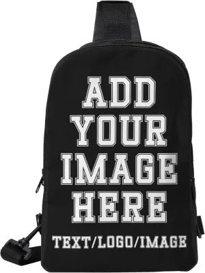 Sling Backpack Add Your Text Logo Photo Personalized Crossbody Sling Bags Design Your Own Custom Bag for Men Women