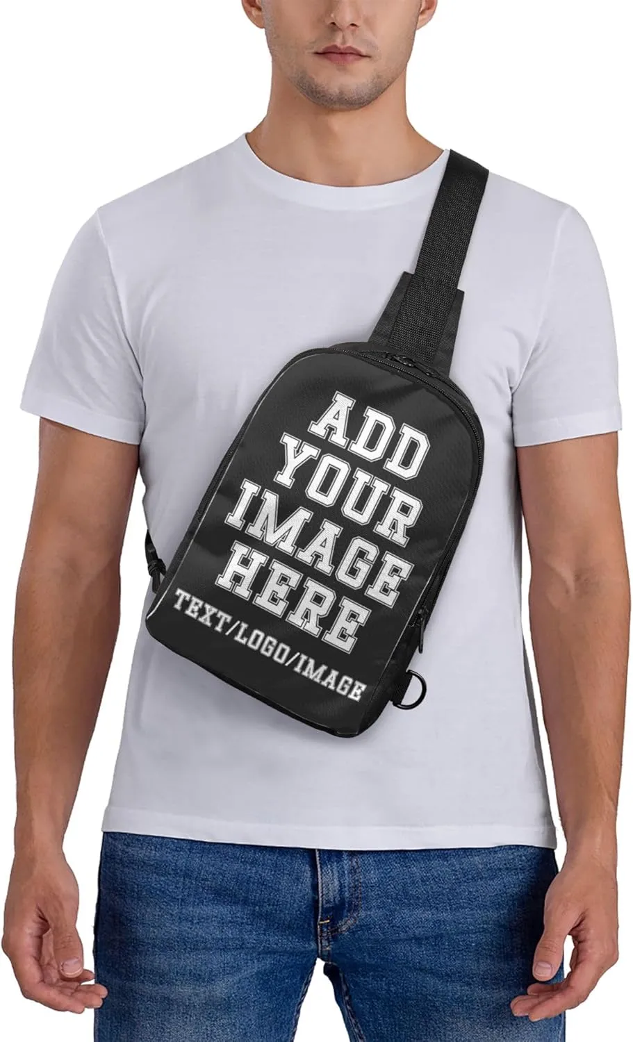 Sling Backpack Add Your Text Logo Photo Personalized Crossbody Sling Bags Design Your Own Custom Bag for Men Women