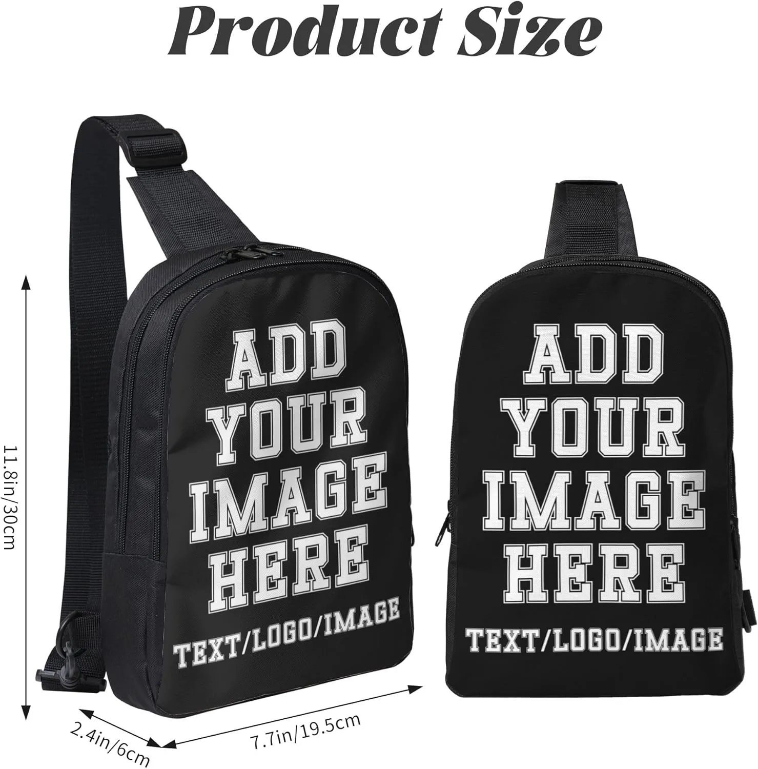Sling Backpack Add Your Text Logo Photo Personalized Crossbody Sling Bags Design Your Own Custom Bag for Men Women