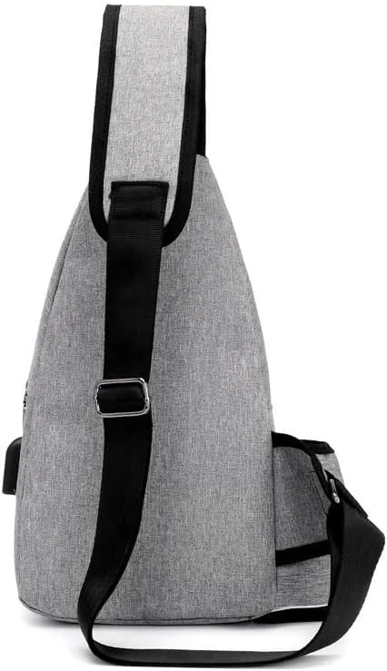 Small Chest Bag Pack Travel Sport Shoulder Sling Backpack Crossbody Bag (Grey)