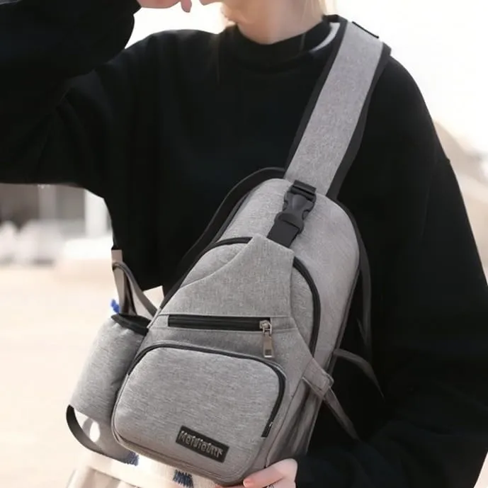 Small Chest Bag Pack Travel Sport Shoulder Sling Backpack Crossbody Bag (Navy)