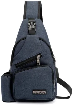 Small Chest Bag Pack Travel Sport Shoulder Sling Backpack Crossbody Bag (Navy)