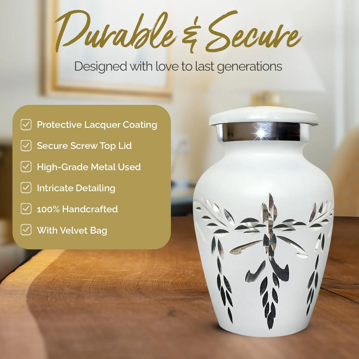 Small Cremation Urns for Ashes for Women & Men - Small Urn for Human Ashes Keepsake - Mini Urns for Adult Female & Male - Honor Your Loved One with Keepsake Urn (White, Set of 6)