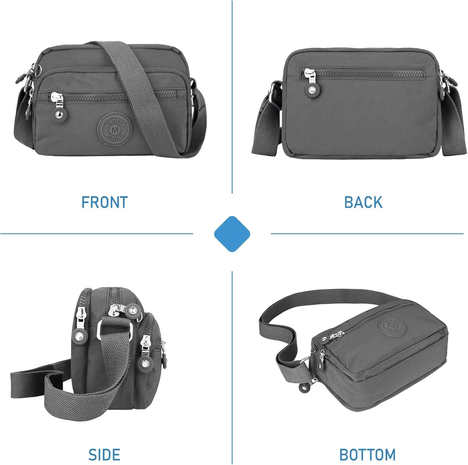 Small Crossbody Bags for Women Nylon Waterproof Lightweight Crossbody Purse Casual Fashion Shoulder Bag Handbags
