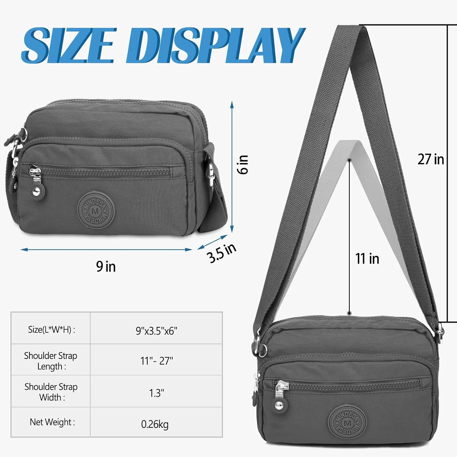 Small Crossbody Bags for Women Nylon Waterproof Lightweight Crossbody Purse Casual Fashion Shoulder Bag Handbags